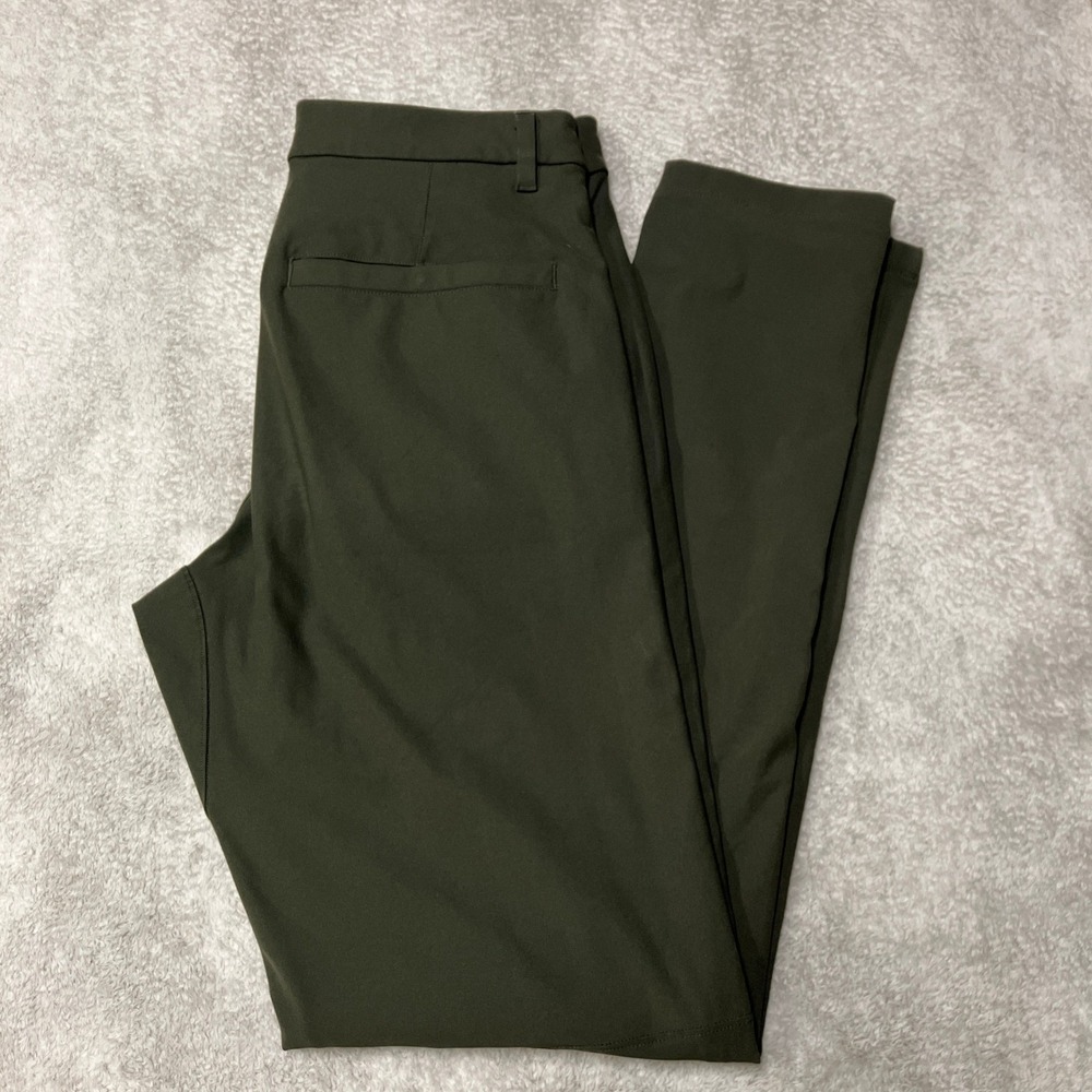 Lululemon Commission Slim Fit Pants Dark Olive Green LM5AF3S Mens 28x32